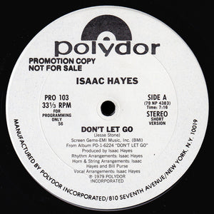 ISAAC HAYES | DONT LET GO 12 - US PROMO - GENERIC RECORD COMPANY SLEEVE