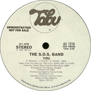 SOS BAND | YOU / THERE IS NO LIMIT 12 - US PROMO - GENERIC SLEEVE