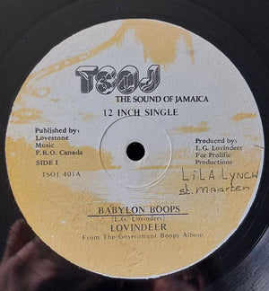 LOVINDEER | BABYLON BOOPS 12 - JAMAICAN PRESSING - GENERIC COVER