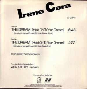 IRENE CARA | DREAM 12 - US PROMO - WRITING ON SLEEVE