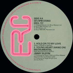 JIMMY RUFFIN | YOUNG HEARTS / HOLD ON TO MY LOVE 12 - UK - GENERIC RECORD COMPANY SLEEVE