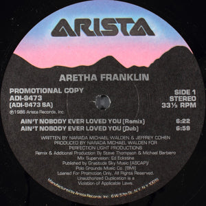 ARETHA FRANKLIN | AIN'T NOBODY EVER LOVED YOU 12 - US PROMO - GENERIC SLEEVE