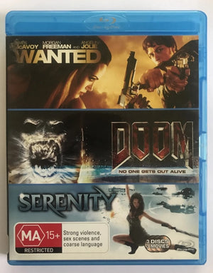 MOVIE BLUACT | WANTED / DOOM / SERENITY (3BLU - RAY)