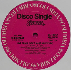 SANTANA | ONE CHAIN (DON'T MAKE NO PRISON) 12 - US - GENERIC RECORD COMPANY SLEEVE - SMALL TEAR ON SLEEVE