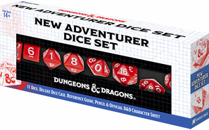 NEW ADVENTURER DICE SET - RED DICE SET DUNGEONS AND DRAGONS D&D