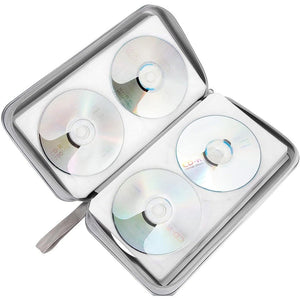 CD WALLET FITS 128 CD/DVD GREY NYLON