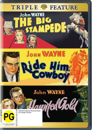 MOVIE WES | JOHN WAYNE TRIPLE FEATURE - BIG STAMPEDE / RIDE HIM COWBOY / HAUNTED GOLD (ZONE 1)