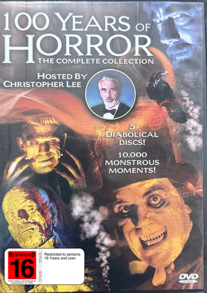 MOVIE HOR | 100 YEARS OF HORROR - COMPLETE COLLECTION HOSTED BY CHRISTOPHER LEE (5DVD)