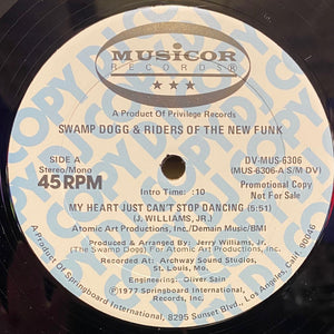SWAMP DOGG / RIDERS OF THE NEW FUNK | MY HEART JUST CAN'T STOP DANCING 12 - US PROMO - GENERIC RECORD COMPANY SLEEVE