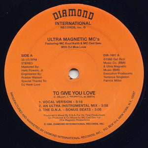 ULTRA MAGNETIC MC'S | TO GIVE YOU LOVE / MAKE YOU SHAKE 12 - US - GENERIC SLEEVE