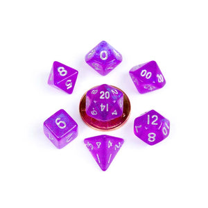 STARDUST PURPLE MINI POLYHEDRAL 7-DIE SET D&D