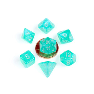 STARDUST TURQUOISE MINI POLYHEDRAL 7-DIE SET D&D