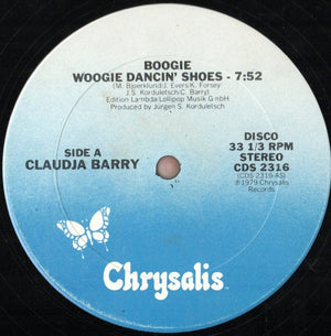 CLAUDJA BARRY | BOOGIE WOOGIE DANCIN SHOES / LOVE OF THE HURTIN KIND - 12 - CHRYSALIS DISCO SLEEVE