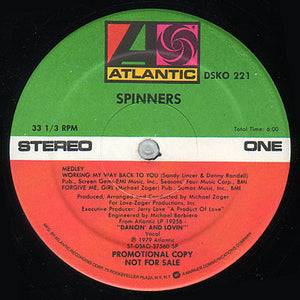 SPINNERS | MEDLEY - WORKING MY WAY BACK TO YOU / FORGIVE ME GIRL - 12 - PROMO - COMPANY SLEEVE