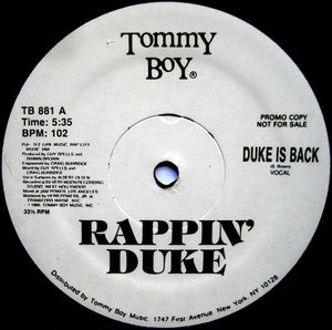RAPPIN DUKE | DUKE IS BACK - 12 - PROMO - GENERIC TOMMY BOY SLEEVE
