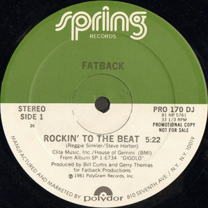 FATBACK | ROCKIN TO THE BEAT - 12