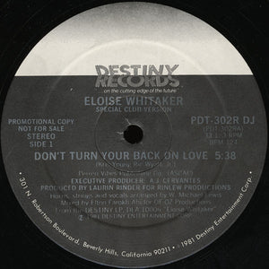 ELOISE WHITAKER | DON'T TURN YOUR BACK ON LOVE - 12 - PROMO