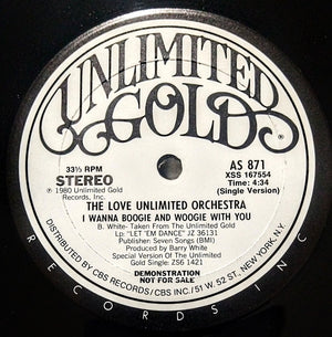 LOVE UNLIMITED ORCHESTRA | I WANNA BOOGIE AND WOOGIE WITH YOU - 12 - PROMO