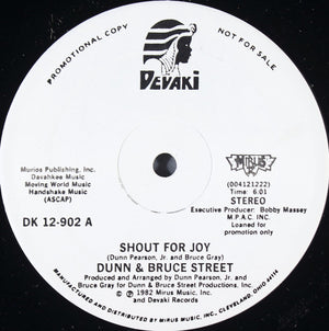DUNN AND BRUCE STREET | SHOUT FOR JOY / IF YOU COME WITH ME - 12 - PROMO