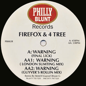 FIREFOX AND 4 TREE | WARNING (REMIXES) - 12 - PICTURE SLEEVE