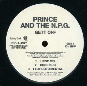 PRINCE | GETT OFF 12 - US PROMO - GENERIC SLEEVE - LABELS