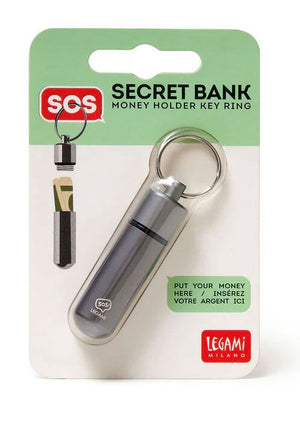 SECRET BANK PILL HOLDER KEYRING EMERGENCY STASH CAPSULE