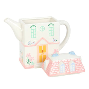 HOUSE SHAPED TEAPOT PASTEL 3D