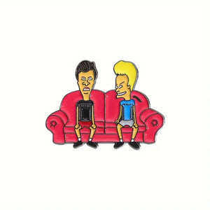 BEAVIS AND BUTTHEAD ENAMEL BADGE PIN SET couch