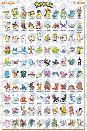POKEMON CHARACTERS JOHNTO MEGA POSTER 119