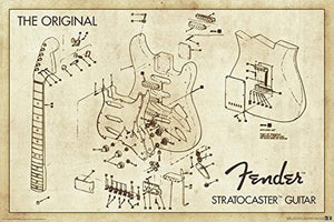 FENDER GUITAR BLUEPRINT POSTER 357