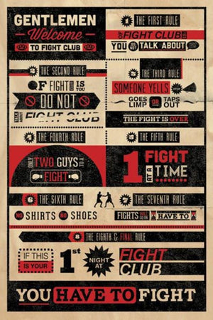 FIGHT CLUB RULES INFOGRAPHIC POSTER 157