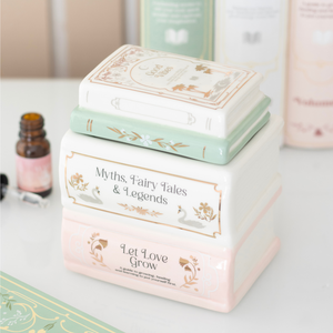 BOOK STACK CERAMIC OIL BURNER AND WAX WARMER