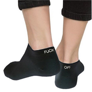FUCK OFF HEEL SOCK BLACK
