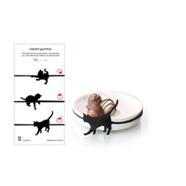 CAT STRETCHY BAND 3 SET BOOKMARK, FOOD CLIP