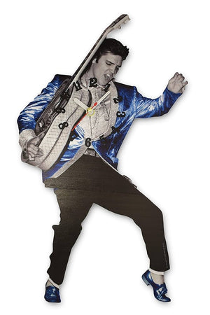 ELVIS SWINGING LEGS WALL CLOCK BLUE SUEDE SHOES