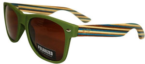GREEN MATTE STRIPED ARM BROWN LENS