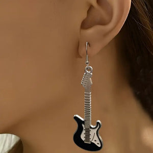 GUITAR EARRINGS BLACK