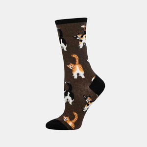 CAT BUTTS SOCKS BROWN  (7-12 W / 11-13 M)