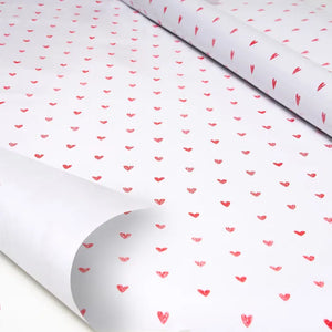 GIFT WRAP HEARTS ROLL 2M