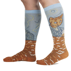 CAT VAN GOGH - WOMEN'S KNEE HIGH SOCKS