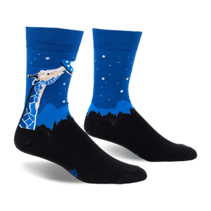 STAND TALL MENS CREW SOCK GIRAFFE UFO SIZE 7-13