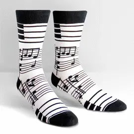FOOTNOTES MUSIC MENS CREW SOCK SIZE 7-13
