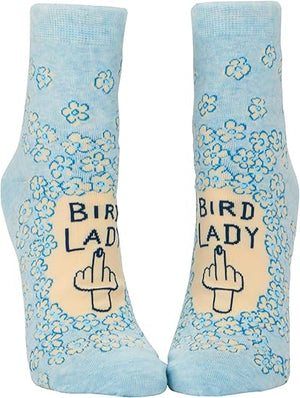 BIRD LADY FLIPPING THE BIRD ANKLE SOCKS WOMENS SIZE 5-10