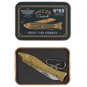 FISH SHAPED GOLD PENKNIFE KEYRING