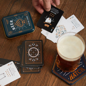 BEER TRIVIA PLAYING CARDS IN TIN WATERPROOF