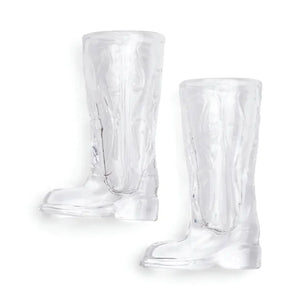 COWBOY BOOT GLASS SHOT GLASSES SET