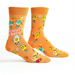 DONT WORRY BE HOPPY BEER SOCKS MENS