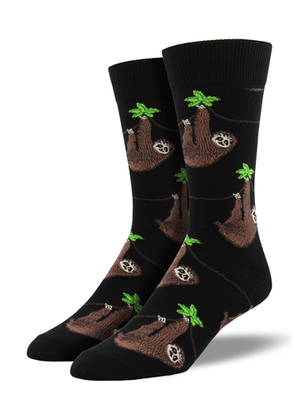 SLOTH BLACK SOCKS (7-12 W / 11-13 M)