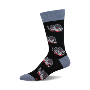 PIRANHA SOCKS BLACK  (7-12 M / 11-13 W)