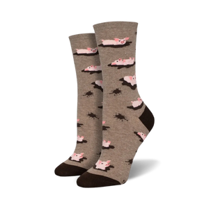 PIG OUT BROWN SOCKS (5-10.5 W / 4-6.5 M)